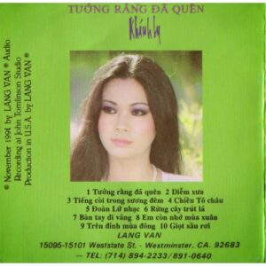 479. LANG VAN CD - 097 TUONG RANG DA QUEN (KHANH LY)