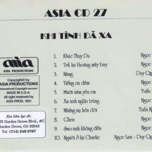 1077. ASIA 027 - KHI TINH DA XA
